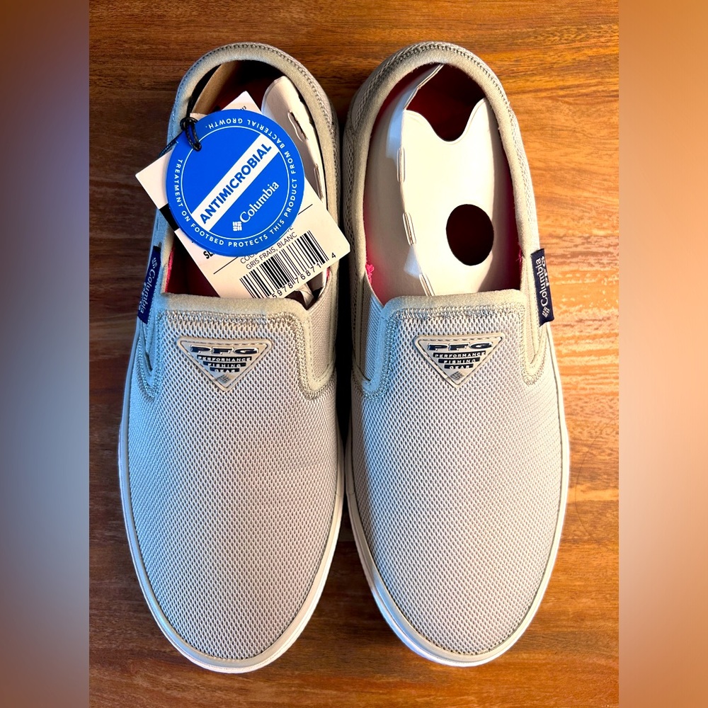 Columbia Women's Slackwater Breeze Slip PFG Boat Shoe 7.5 grey/white